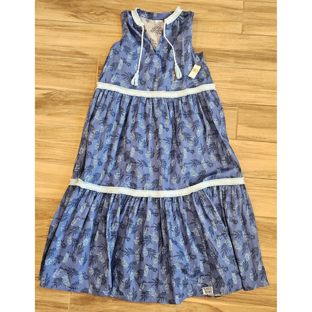 NEW Disney Dress Womens Medium Blue Trader Sams Polynesian Village Resort Parks